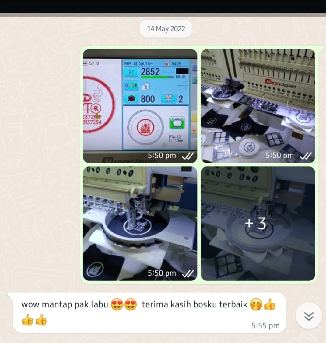 Mesin HappyJapan Sulam Logo UDOAUTO