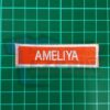 1Set 4pcs NameTag (Benang Putih, Kain Oren)