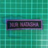 1Set 4pcs NameTag (Benang Purple, Kain Hitam)