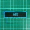 1Set 4pcs NameTag (Benang Lite Blue, Kain Hitam)