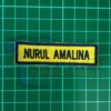 1Set 4pcs NameTag (Benang Biru Navy, Kain Kuning)