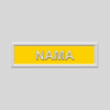 1Set 4pcs NameTag (Benang Putih, Kain Kuning)