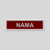 1Set 4pcs NameTag (Benang putih, Kain Merun)