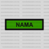 1Set 4pcs NameTag (Benang Hitam, Kain AppleGreen)