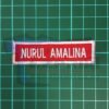 1Set 4pcs NameTag (Benang putih, Kain Merah)
